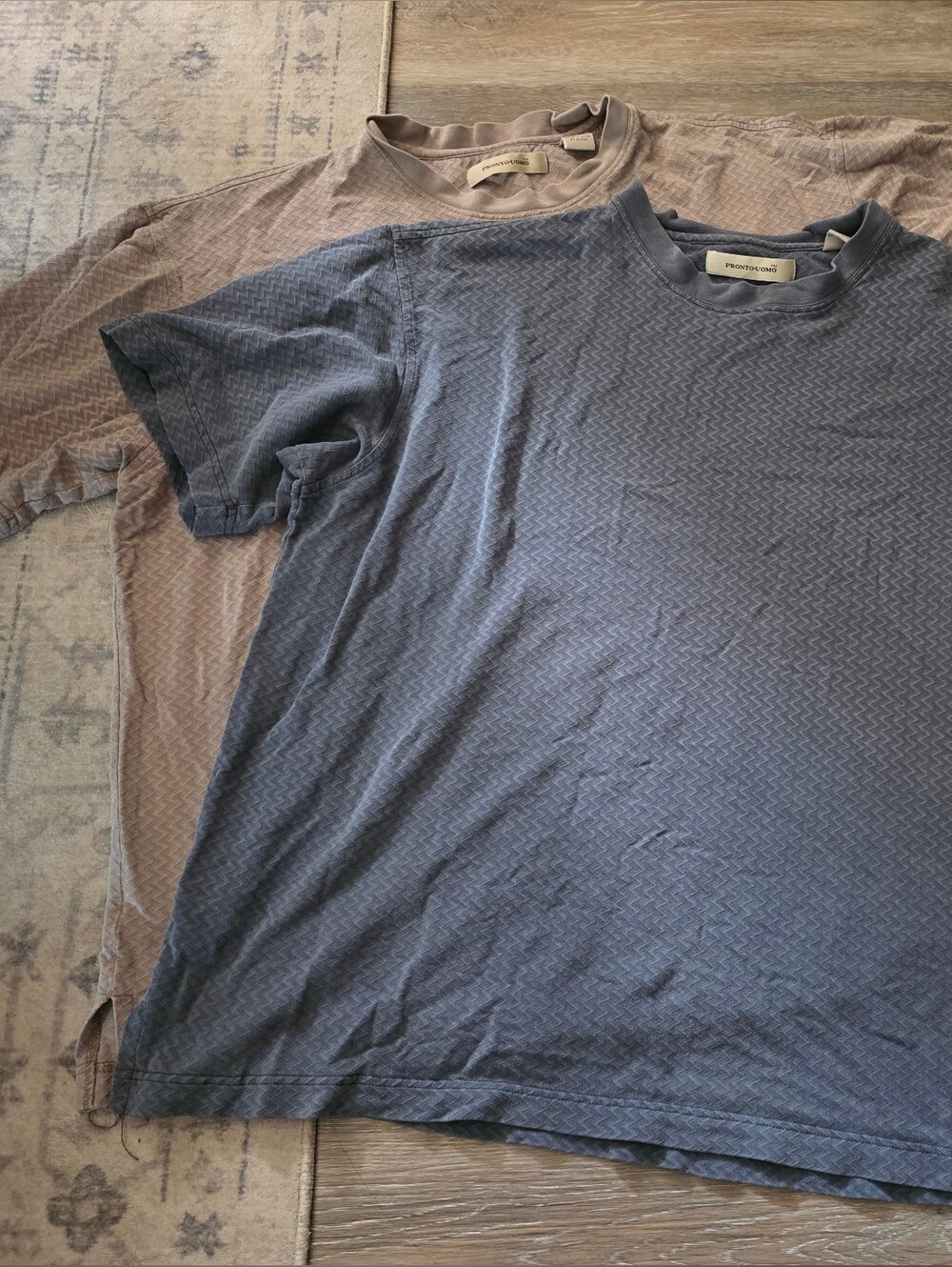 Pronto Uomo Short Sleeve Tee Duo - Blue and Brown